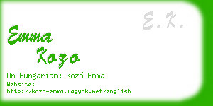 emma kozo business card