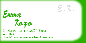 emma kozo business card